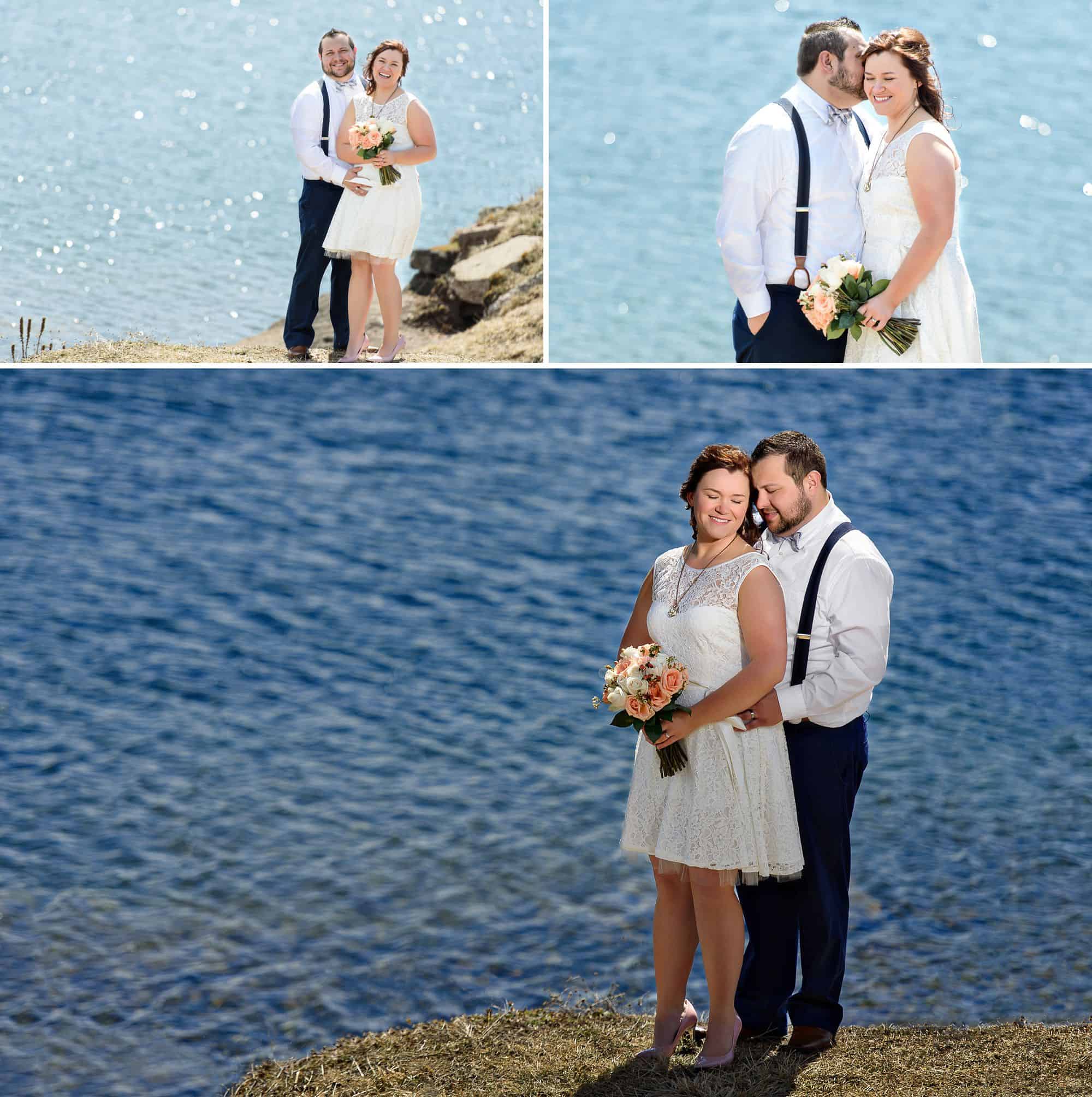 Wedding portraits near Lake Superior in Marquette MI